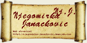 Njegomirka Janaćković vizit kartica